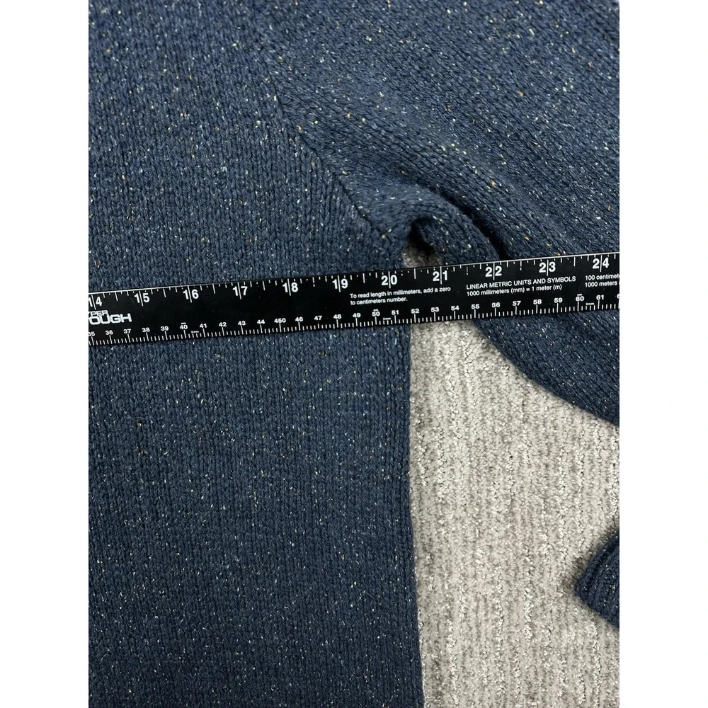 Patagonia Recycled Wool Silk Blend Button Henley Sweater Mens Med Speckled Blue
